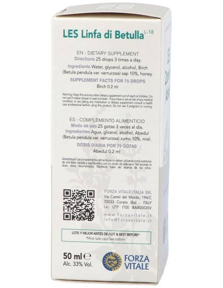 Les Linfa Di Betulla Linfa De Abedul 50Ml. de Forza Vitale