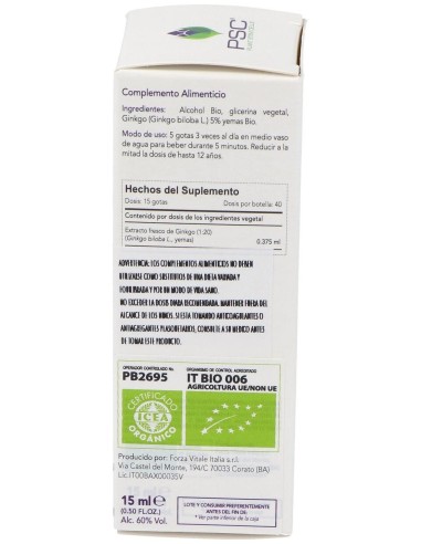 Psc Ginkgo Biloba 15Ml. de Forza Vitale