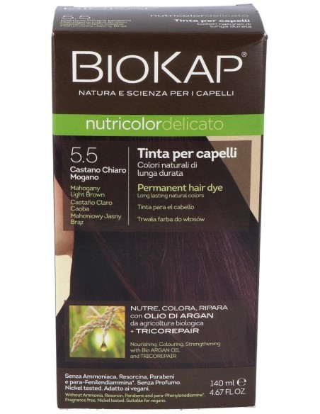 Tinte Castaño Claro Caoba 140Ml 5.5 Delicato de Biokap