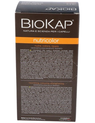 Tinte Dark Brown Dye 140Ml. Castaño Oscuro ·3.0 de Biokap