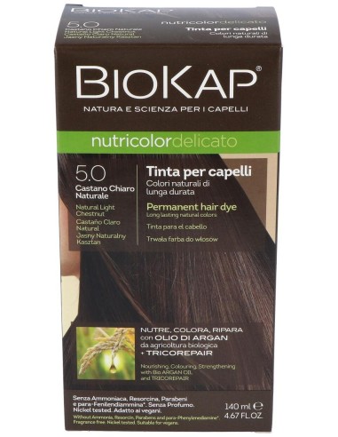 Tinte Castaño Claro Natural  140Ml. 5.0 Delicato de Biokap