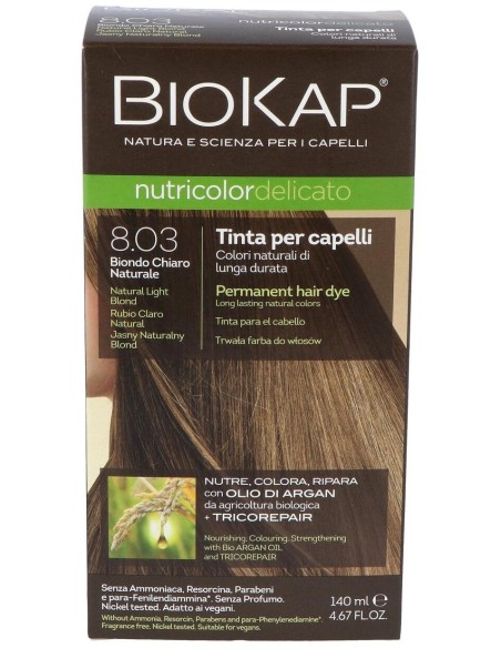 Tinte  Rubio Claro Natural 140Ml. 8.03 Delicato de Biokap