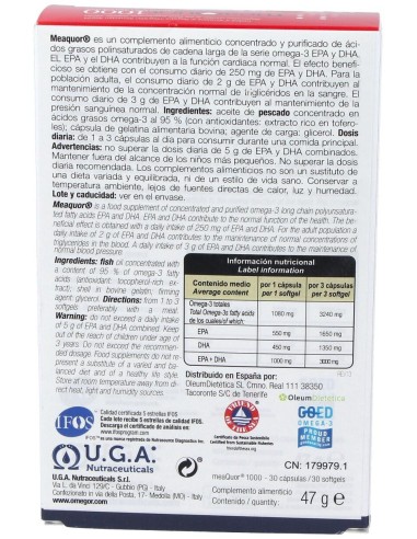 Meaquor 1000 30Perlas de Uga Nutraceuticals