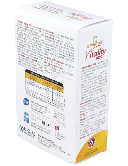 Omegor Vitality 1000 60Perlas de Uga Nutraceuticals