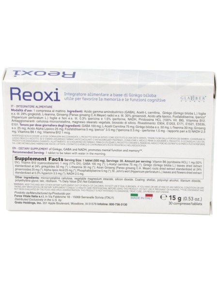 Reoxi Cognitivo 30Comp de Glauber Pharma