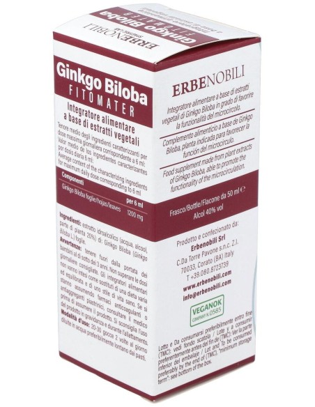 Ginkgo Biloba Ginkgo Biloba Extract Fitomater 50Ml de Erbenobili
