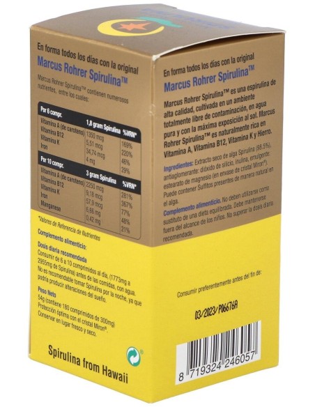Spirulina 180 Comprimidos Marcus Rohrer Marcus Rohrer