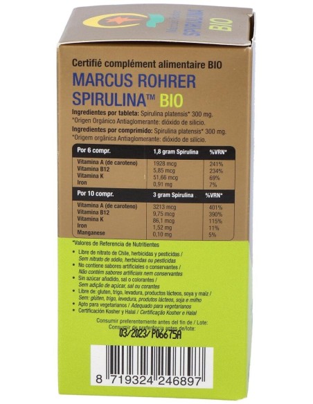 Espirulina Bio 180 Comprimidos  de Marcus Rohrer