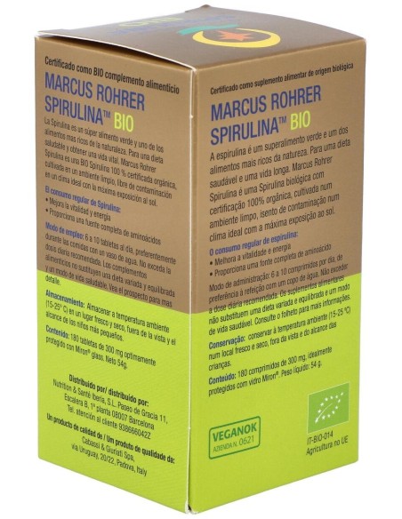 Espirulina Bio 180 Comprimidos  de Marcus Rohrer