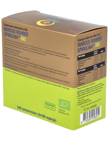 Espirulina Bio Recarga 540 Comprimidos  de Marcus Rohrer