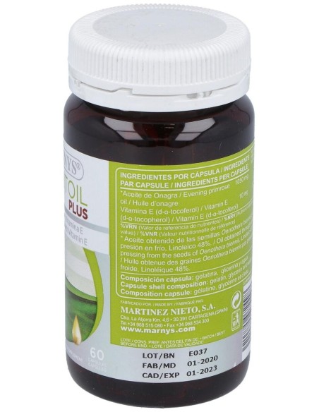 Aceite De Onagra (Mar-Vitoil) 1100Mg. 60Perlas de Marnys