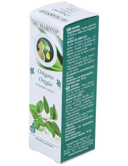 Oregano Aceite Esencial Alimentario 15Ml. de Marnys