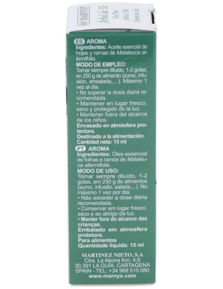 Tea Tree  Aceite Esencial Alimentario 15Ml. de Marnys
