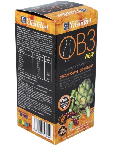 Ob3 Jarabe 0% Azucar 475 Ml de Ynsadiet