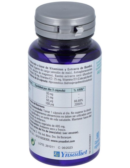 Vitamina D3 + K2 + Silic. Org. 90 Comp de Ynsadiet