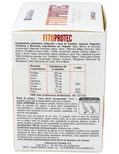 Fitoprotec + Echinacea. 0% Azúcar 20 Amp de Ynsadiet