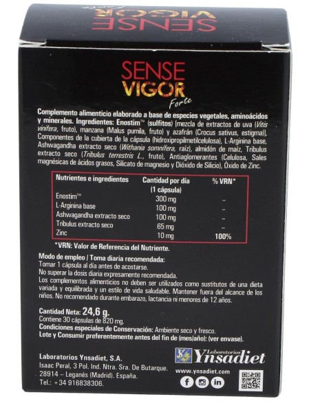 Sense Vigor Forte  30 Caps. V de Ynsadiet