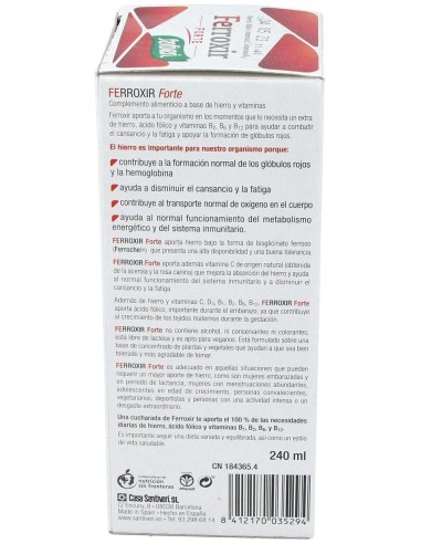 Ferroxir Forte Jarabe 240Ml. de Santiveri
