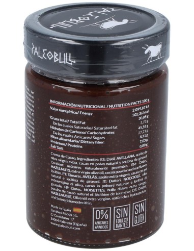Ambrosia Crema De Cacao 300Gr. de Paleobull