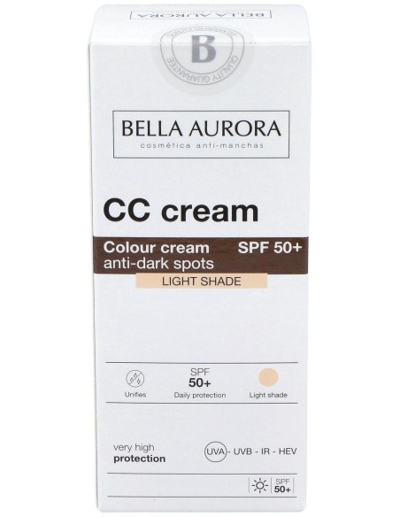 Cc Cream Spf 50+ Tono Claro 30Ml. de Bella Aurora