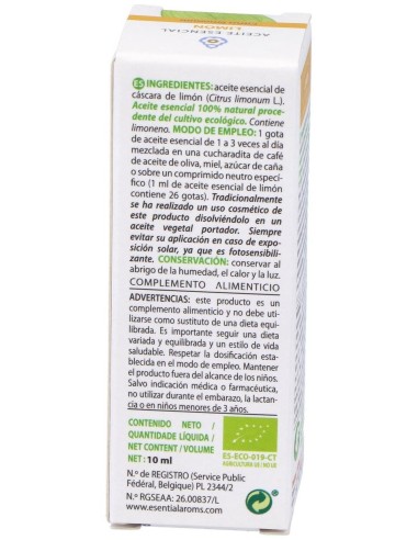 Aceite Esencial Limon Bio 10 Ml # de Esential Aroms