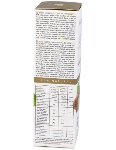 Avellana Aceite Vegetal Virgen 100Ml. de Esential Aroms