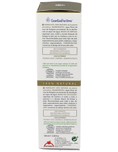 Agua Floral Rosa De Bulgaria 100Ml. Ecocert de Esential Aroms