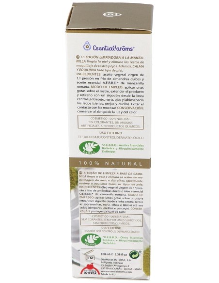 Locion Limpiadora  La Manzanilla 100Ml.Esentialaro de Esential Aroms