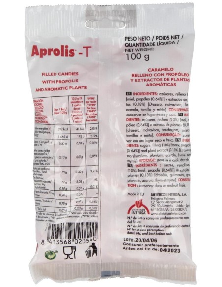 Caramelos Aprolis-T 100 Gr. de Intersa