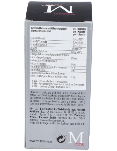 Weider Prime Testosterona Hombre 60Cap. de Weider