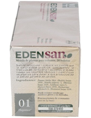 Edensan Hepático 01  Envase 20 Filtros(20 Infusiones) de Edensan®