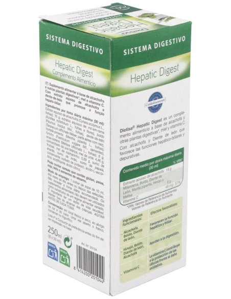 Hepatico Digestivo (Tonic Diet) 250Ml. de Dietisa (Dielisa)