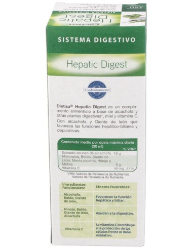 Hepatico Digestivo (Tonic Diet) 250Ml. de Dietisa (Dielisa)