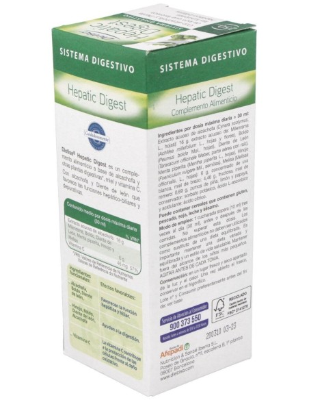 Hepatico Digestivo (Tonic Diet) 250Ml. de Dietisa (Dielisa)