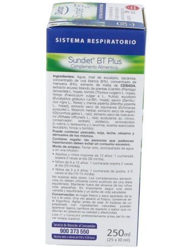 Sundiet Bt Plus 250 Ml  Envase 250 Ml(8-25 Días) de Dielisa®