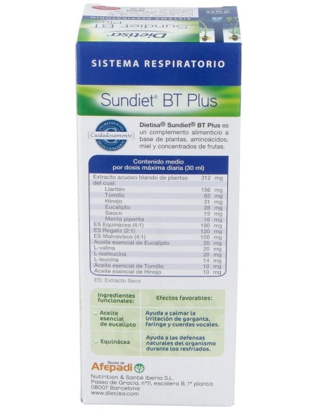 Sundiet Bt Plus Bronquios 250Ml. de Dietisa (Dielisa)