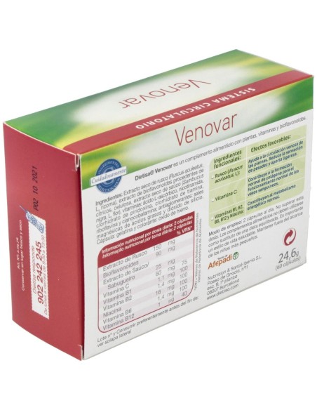 Venovar Cáps  Envase 60 Cápsulas(30 Días) de Dielisa®