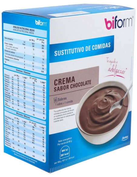 Crema Chocolate   Envase 6 Sobres(6 Comidas) de Biform®