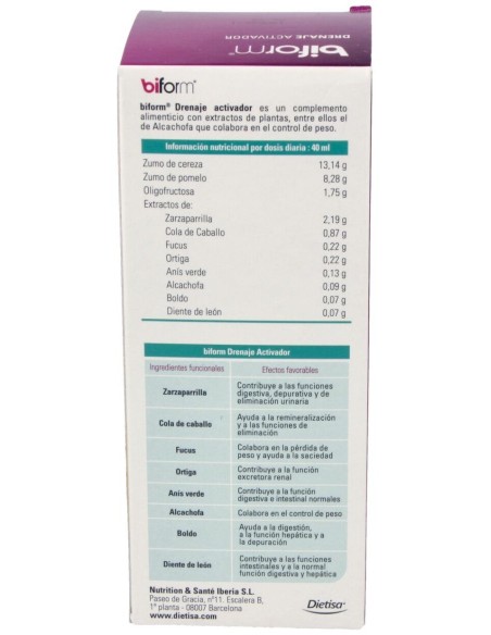 Drenaje Activador  250 Ml   Envase 250 Ml(7 Días) de Biform®