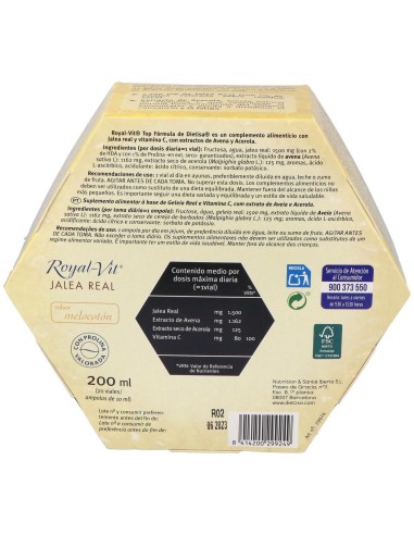 Royal-Vit Top Fórmula Envase Que Contiene 20 Viales de Royal-Vit®
