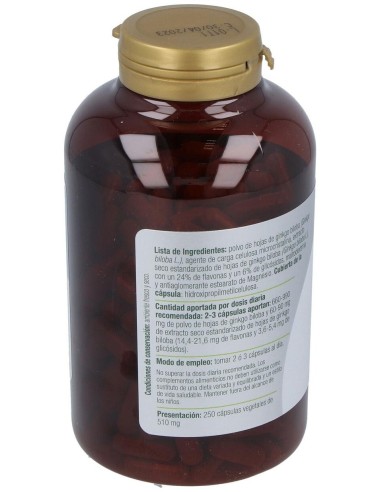 Ginkgo Biloba 250Cap. de El Granero