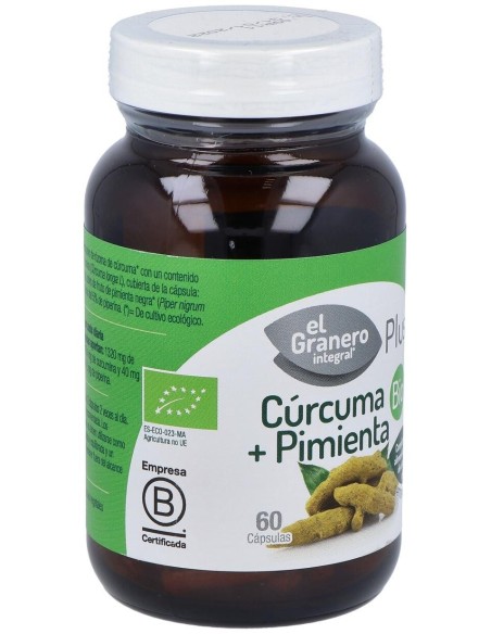 Curcuma Y Pimienta Bio 60Cap. de El Granero