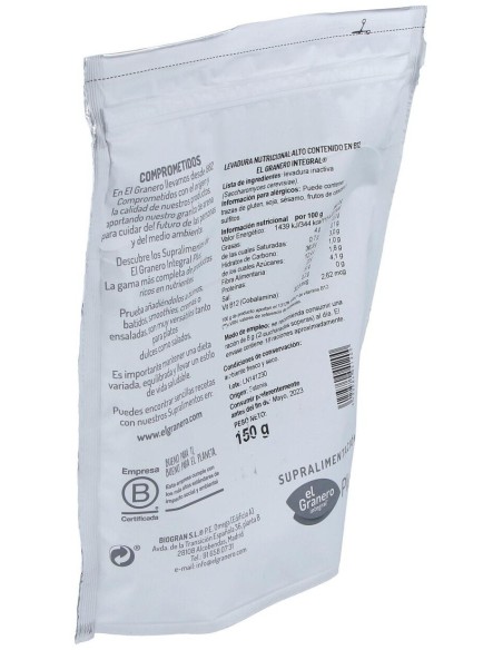 Levadura Nutricional Alto Contenido En B12 150Gr. de El Granero