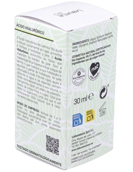 Acido Hialuronico Liquido 30Ml. Bio de Labnatur Bio