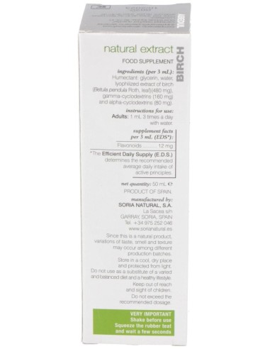 Ext. Abedul Xxi 50Ml. S/Al de Soria Natural