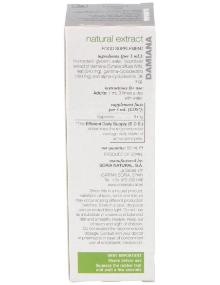 Ext. Damiana Xxi 50Ml. S/Al de Soria Natural