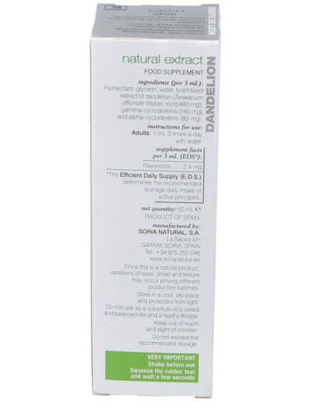 Ext. Diente De Leon Xxi 50Ml. S/Al de Soria Natural