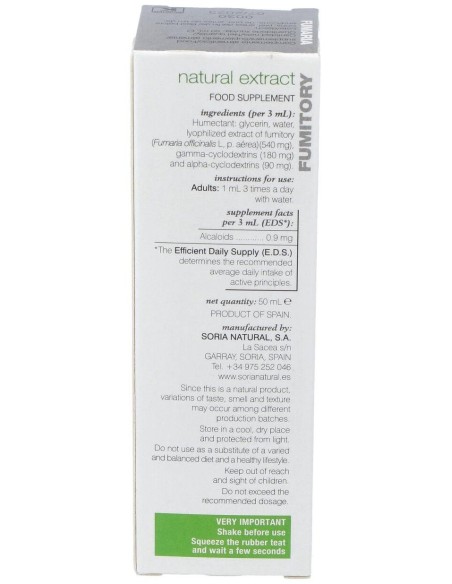 Ext. Fumaria Xxi 50Ml. S/Al de Soria Natural