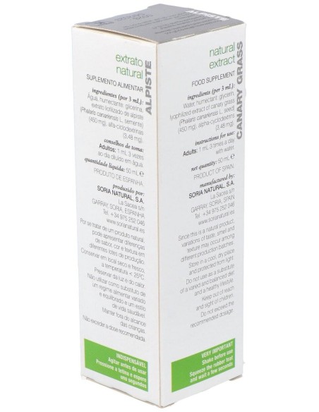 Ext. Alpiste Xxi 50Ml. S/Al de Soria Natural