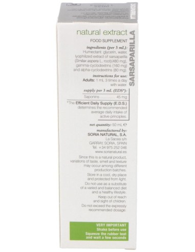 Zarzaparrilla Xxi 50Ml. S/Al de Soria Natural.